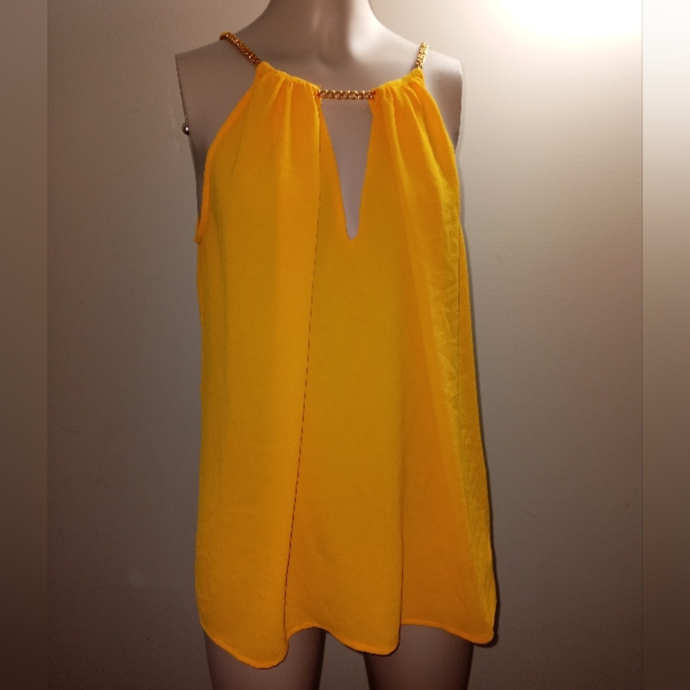 Michael Kors yellow statement chain shirt size small